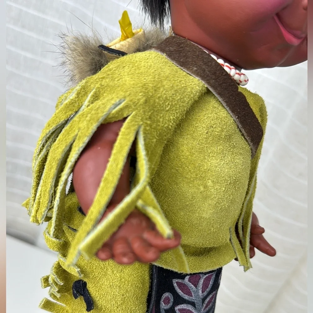 Native American Indian Doll Baby Dolls Leather Clothes Vintage
